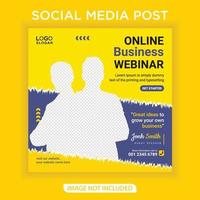 Business live webinar social post banner vector
