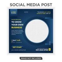 Grow your business live webinar web banner social post vector