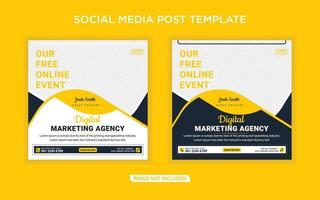 Digital marketing agency social media post template vector