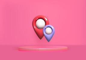 3d cute style of point location. suitable for icon, web, and decoration. vector