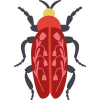 bicho con flores. diseño botánico de escarabajo decorativo. insectos para carteles y tarjetas. colores vivos y brillantes. icono de símbolo de insectos dibujados a mano vector