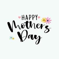 Happy Mother's day simple hand lettering vector