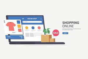 developer and designer team create online shop concept vector