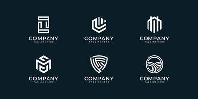 Abstract logo design collection set vector