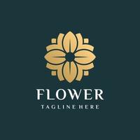 logotipo de belleza de flores de lujo y plantilla de vector de diseño de tarjeta de visita