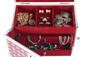 metallic chest box for jewelry photo