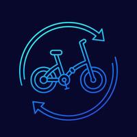 Bike sharing, rental service thin line icon vector