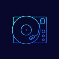 Vinyl player line vector icon