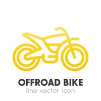 icono de línea de bicicleta offroad, motocicleta aislada sobre blanco vector