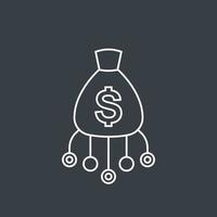 Financial assets diversification, interest return, investing linear icon vector