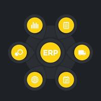 ERP software infographics vector template