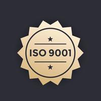 Insignia ISO 9001, etiqueta vectorial vector