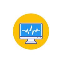 ecg, electrocardiography, heart diagnostics icon vector