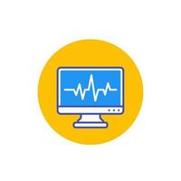 ecg, electrocardiography, heart diagnostics icon vector