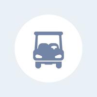 Golf cart icon isolated on white, front view vector