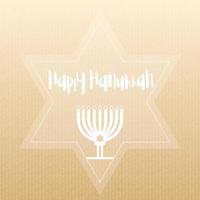 Happy Hanukkah design with menorah, candles and star vector