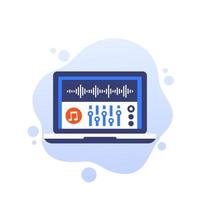 icono de vector de edición de audio y producción de sonido