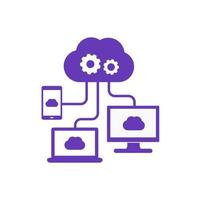 cloud computing technologies icon vector