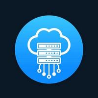 server, hosting, cloud service icon vector