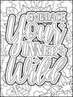 Motivational quotes coloring page. Inspirational quotes coloring page. Positive quotes coloring page. Good vibes. Motivational swear word. Motivational typography. vector