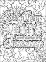 Motivational quotes coloring page. Inspirational quotes coloring page. Positive quotes coloring page. Good vibes. Motivational swear word. Motivational typography. vector