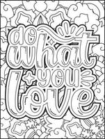 Motivational quotes coloring page. Inspirational quotes coloring page. Positive quotes coloring page. Good vibes. Motivational swear word. Motivational typography. vector