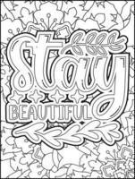 Motivational quotes coloring page. Inspirational quotes coloring page. Positive quotes coloring page. Good vibes. Motivational swear word. Motivational typography. vector