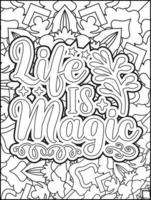 Motivational quotes coloring page. Inspirational quotes coloring page. Positive quotes coloring page. Good vibes. Motivational swear word. Motivational typography. vector