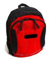 red black backpack photo