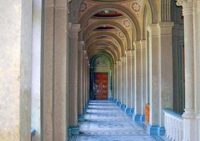 long corridors with columns and door photo