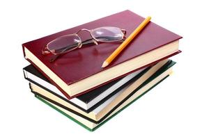 books is glasses and pencil photo