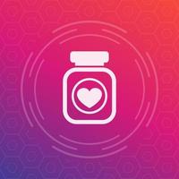 bottle of pills icon, vector pictogram