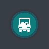 Golf cart icon, front view of car vector