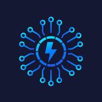 electricity and electric grid vector icon