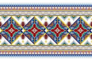 diseño de patrón étnico de bordado geométrico abstracto ikat. tela azteca alfombra mandala ornamento chevron textil decoración papel tapiz. fondo de vector tradicional de pavo étnico nativo tribal boho