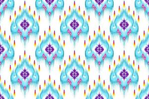 diseño de patrones étnicos abstractos geométricos ikat. tela azteca alfombra mandala ornamento étnico chevron textil decoración papel tapiz. Fondo de vector de bordado tradicional étnico nativo boho tribal