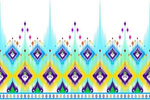 diseño de patrones étnicos abstractos geométricos ikat. tela azteca alfombra mandala ornamento étnico chevron textil decoración papel tapiz. Fondo de vector de bordado tradicional étnico nativo boho tribal