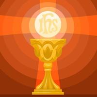 Eucharist, Holy Communion, The body and blood of Christ. vector