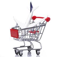 Aircraft in shopping trolley photo