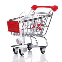 Shopping trolley and earphones photo