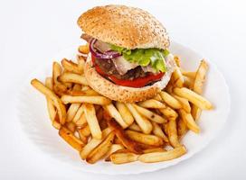 Burger and fries photo