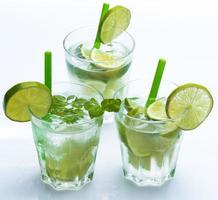 Fresh drink with lime and mint photo