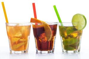 Cocktails with different citrus fruits photo