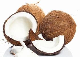 Coconuts on white background photo