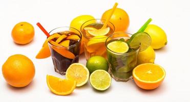 Cocktails with different citrus fruits photo