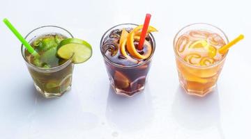 Cocktails with different citrus fruits photo