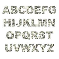 Latters of alphabet made of dollars photo