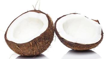 Coconuts on white background photo