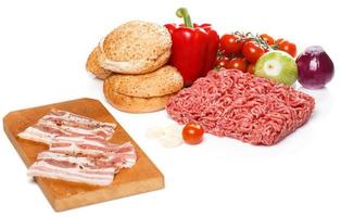 ingredientes para hamburguesa foto