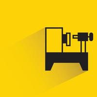 robotic machine icon yellow background vector illustration